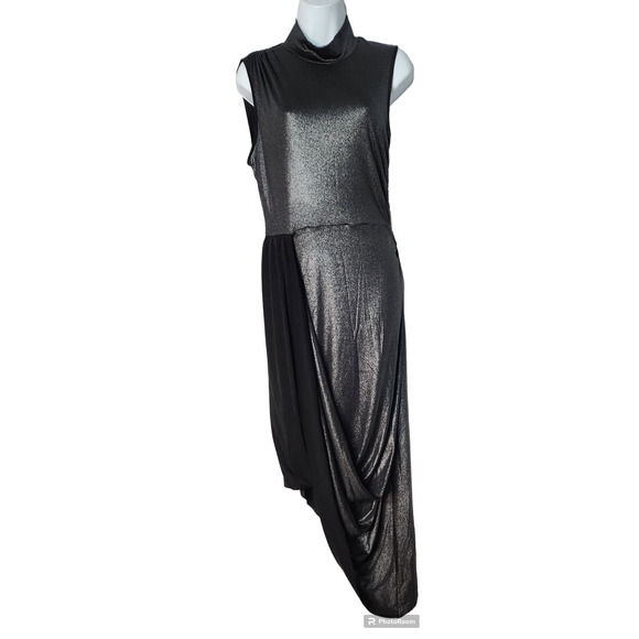 BCBGMaxAzria Dresses & Skirts - BCBGMaxAzria Silver Dust Gray Drape Stretchy Dress S